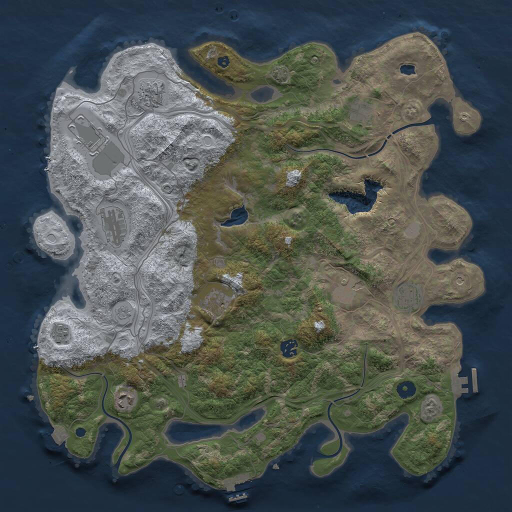 Rust Map: Procedural Map, Size: 4250, Seed: 2084455811, 16 Monuments
