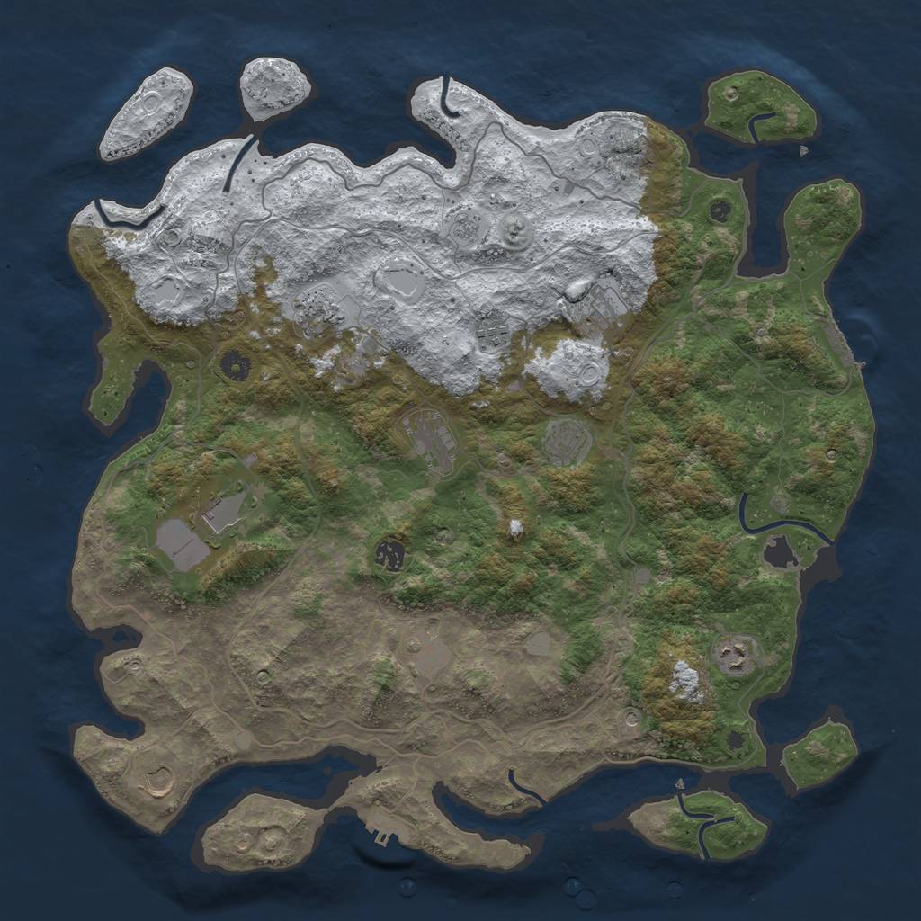 Rust Map: Procedural Map, Size: 4500, Seed: 112, 19 Monuments