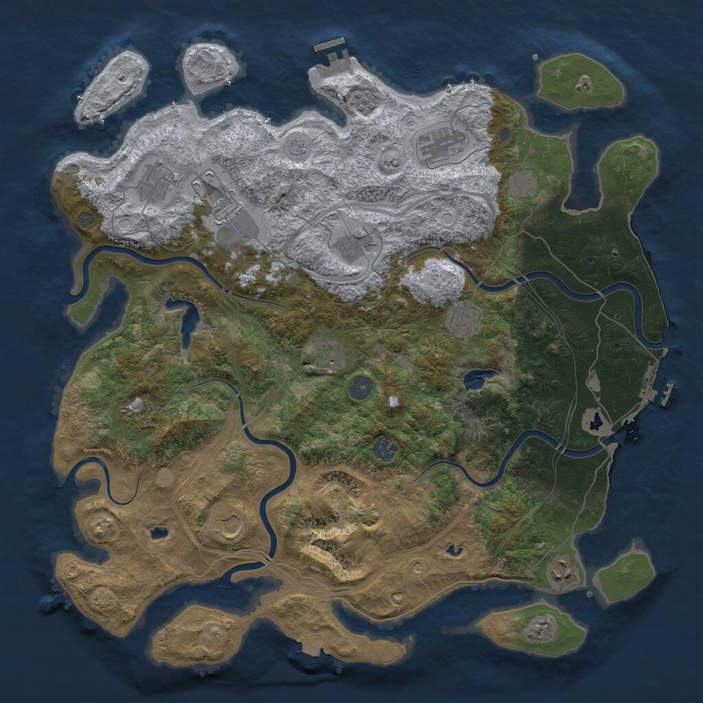 Rust Map: Procedural Map, Size: 4500, Seed: 112, 19 Monuments