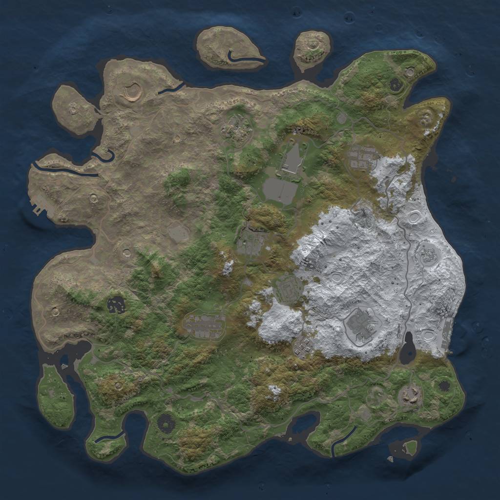Rust Map: Procedural Map, Size: 4000, Seed: 507516, 20 Monuments