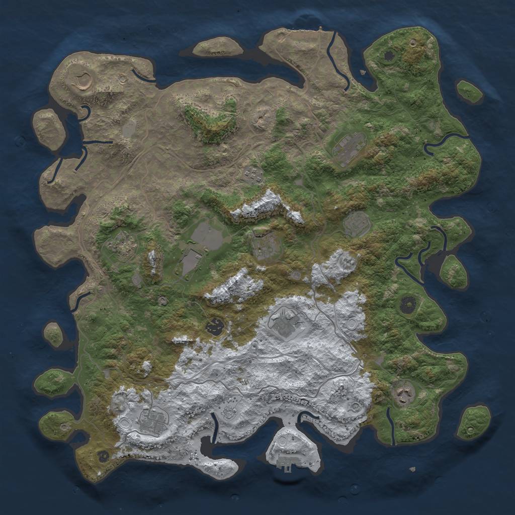 Rust Map: Procedural Map, Size: 4500, Seed: 402, 20 Monuments