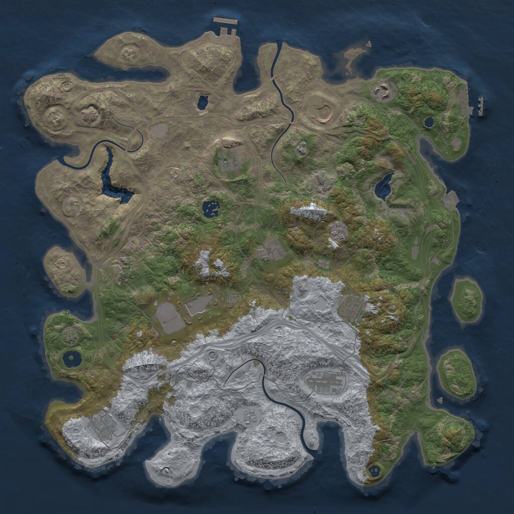 Rust Map: Procedural Map, Size: 4320, Seed: 1000000, 17 Monuments