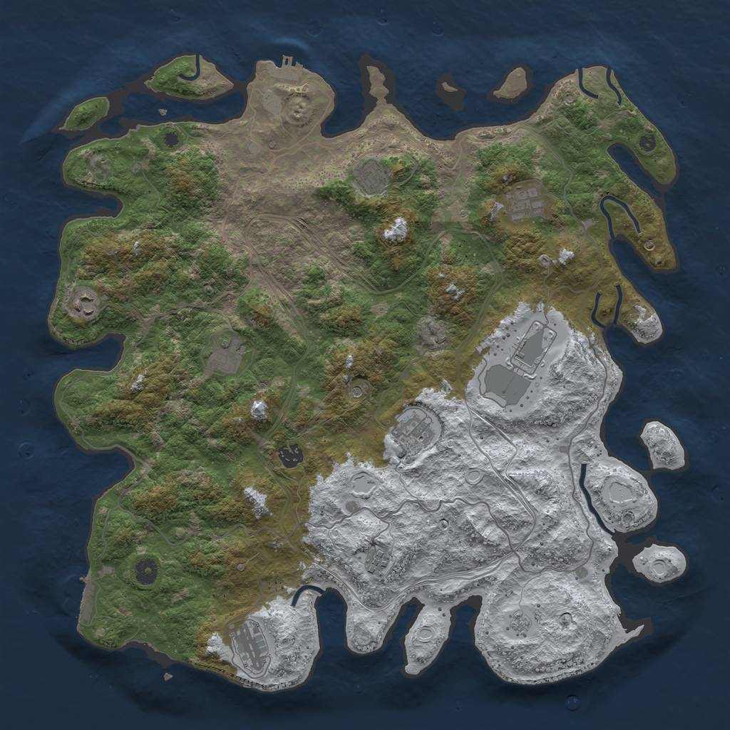 Rust Map: Procedural Map, Size: 4500, Seed: 262016, 18 Monuments
