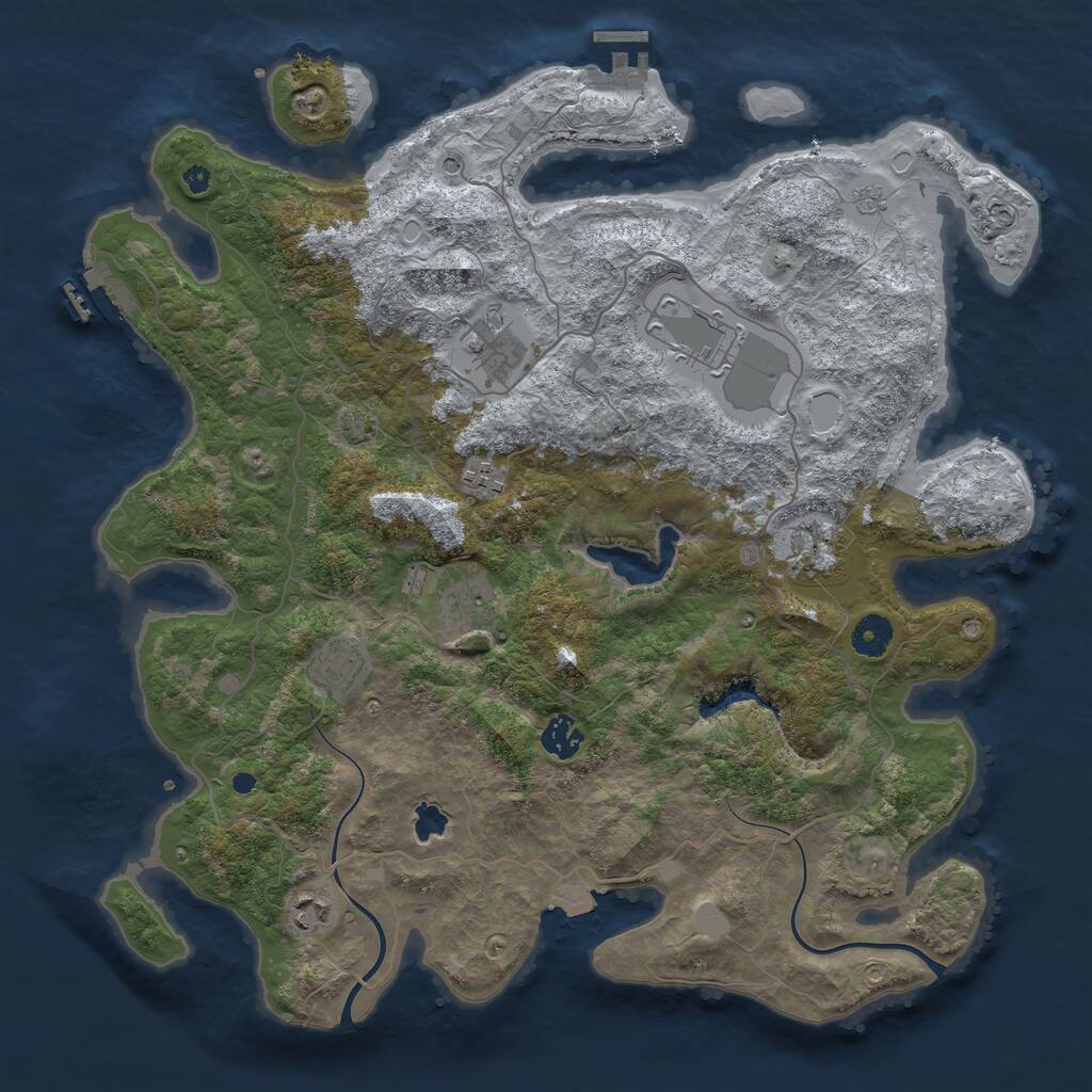 Rust Map: Procedural Map, Size: 4000, Seed: 204367524, 14 Monuments