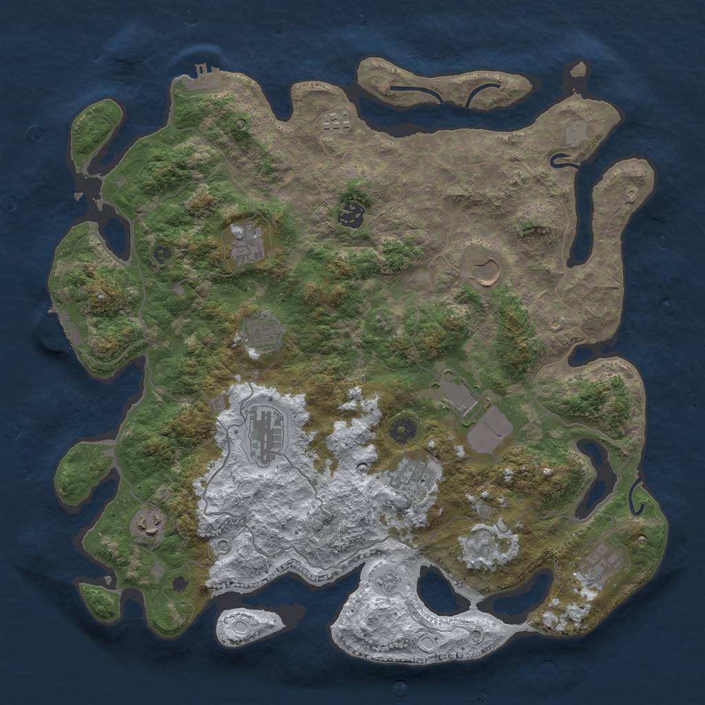 Rust Map: Procedural Map, Size: 4000, Seed: 1990783343, 19 Monuments