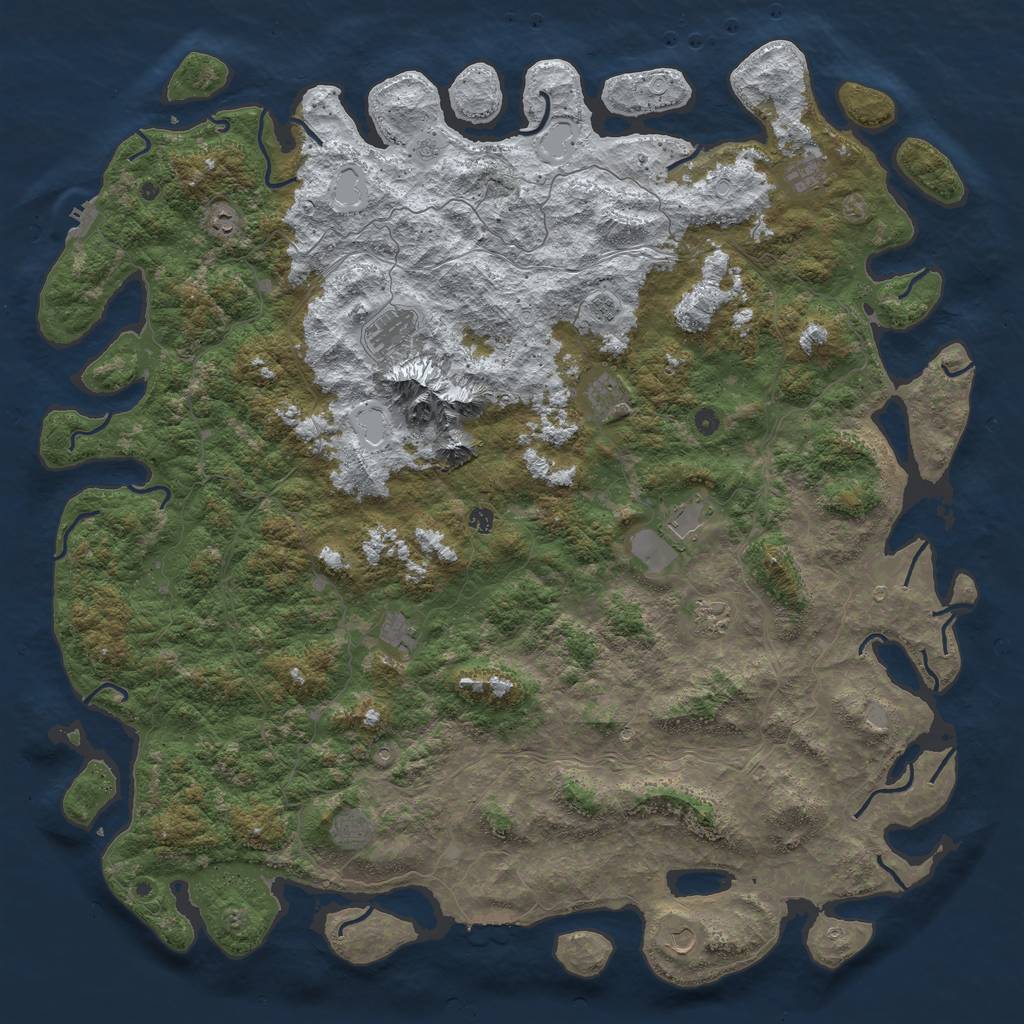 Rust Map: Procedural Map, Size: 6000, Seed: 202551, 20 Monuments