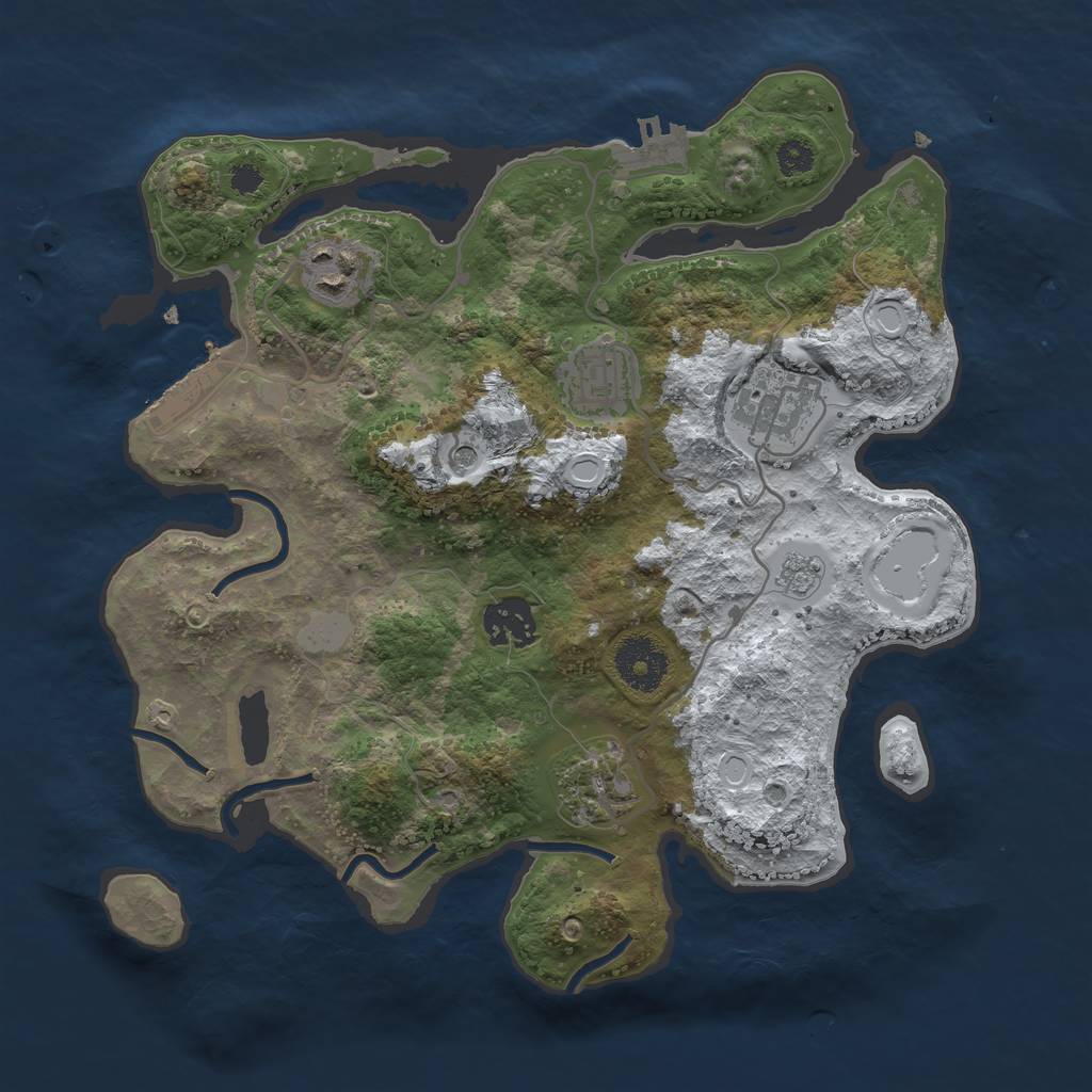 Rust Map: Procedural Map, Size: 3100, Seed: 5646, 14 Monuments