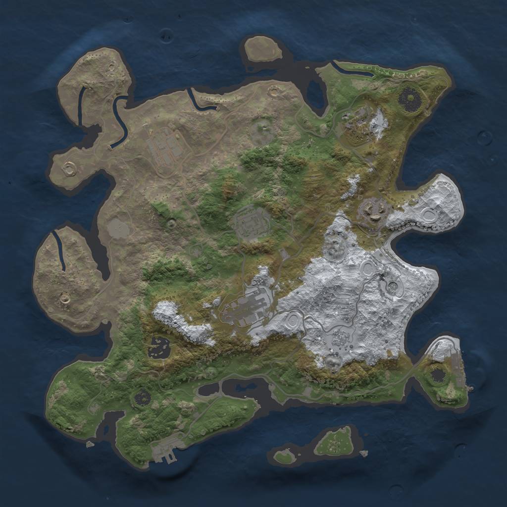 Rust Map: Procedural Map, Size: 3250, Seed: 4270971, 15 Monuments