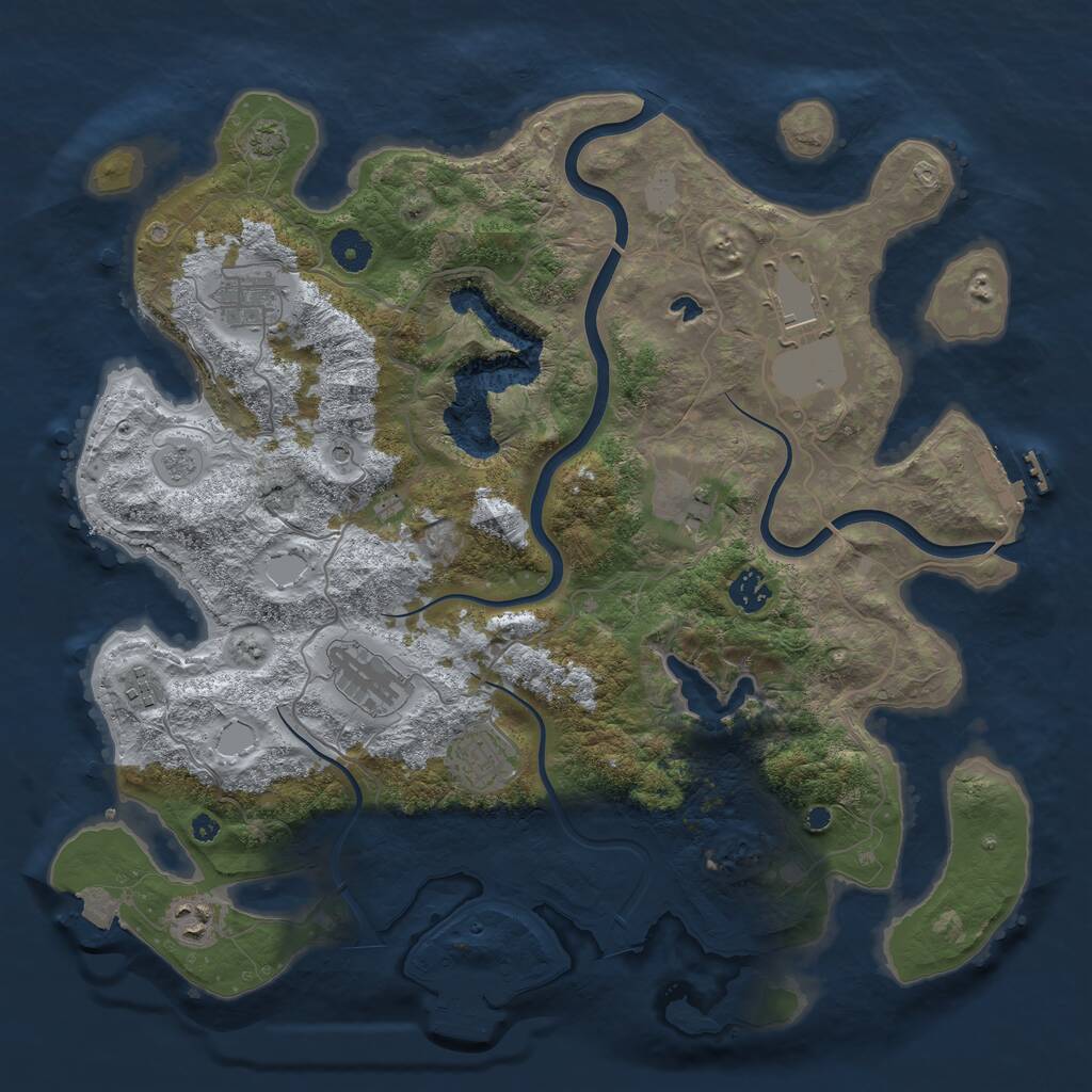 Rust Map: Procedural Map, Size: 4000, Seed: 2269, 14 Monuments