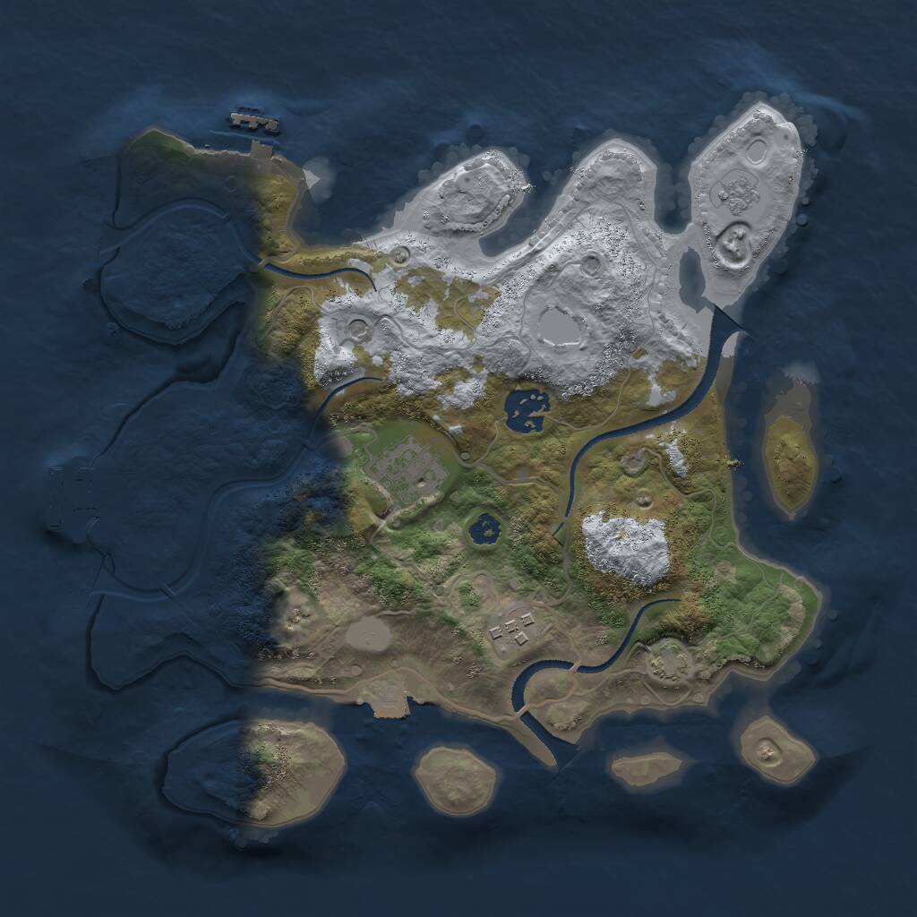 Rust Map: Procedural Map, Size: 3000, Seed: 19593, 9 Monuments