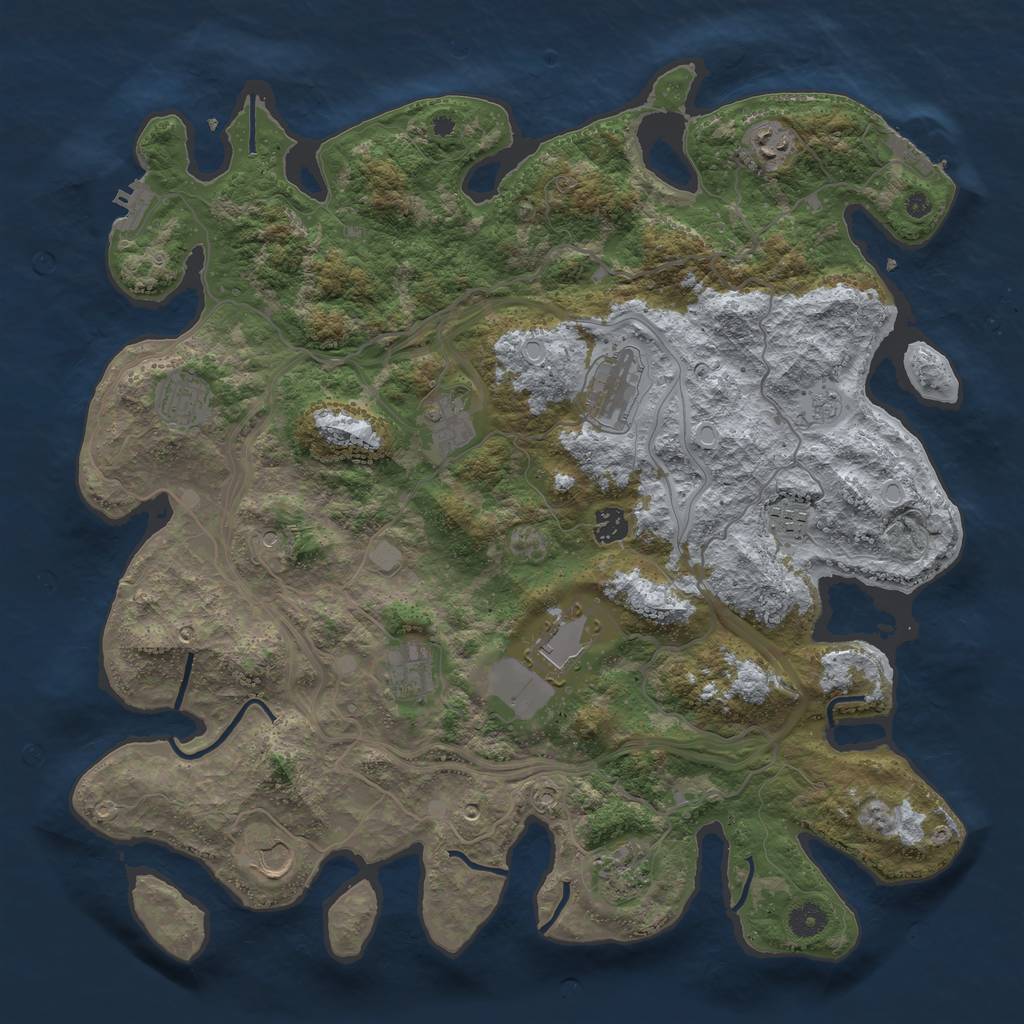 Rust Map: Procedural Map, Size: 4250, Seed: 3675, 19 Monuments