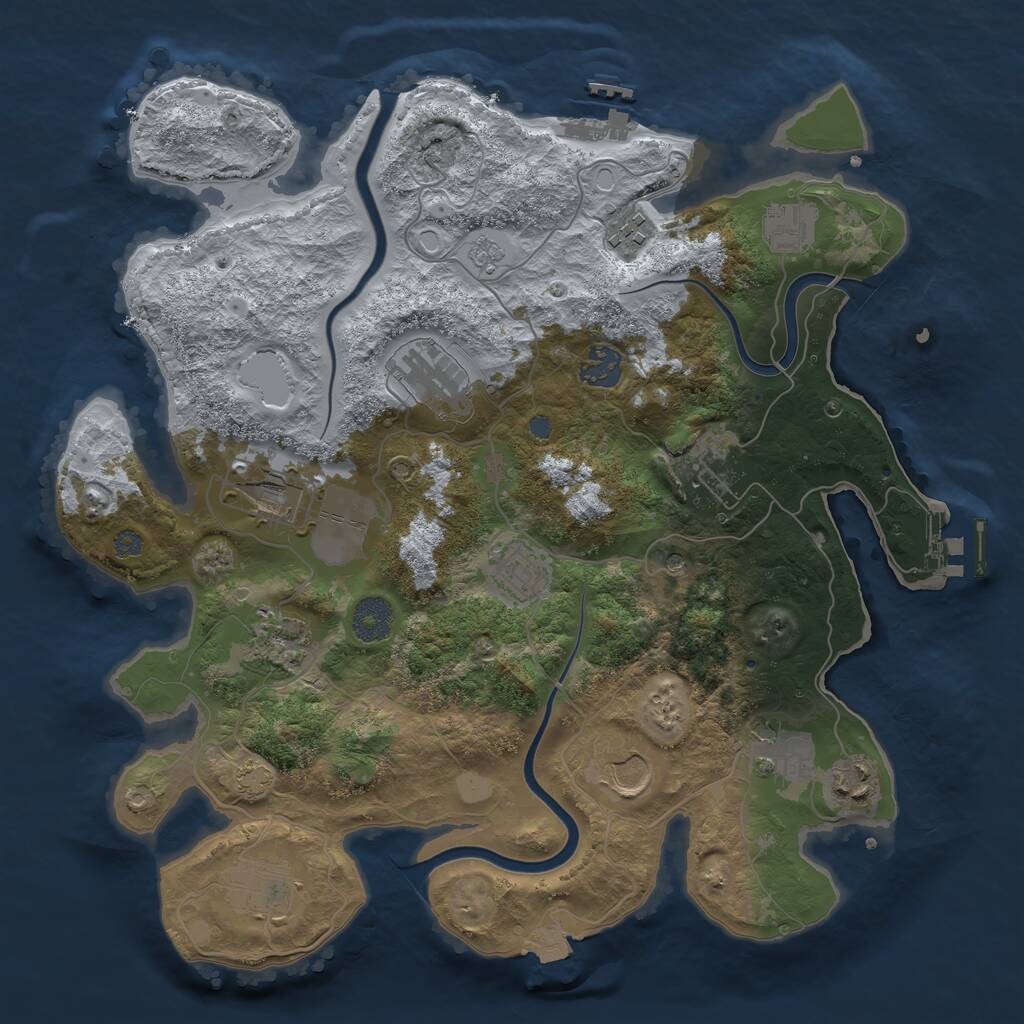 Rust Map: Procedural Map, Size: 3550, Seed: 454822, 19 Monuments