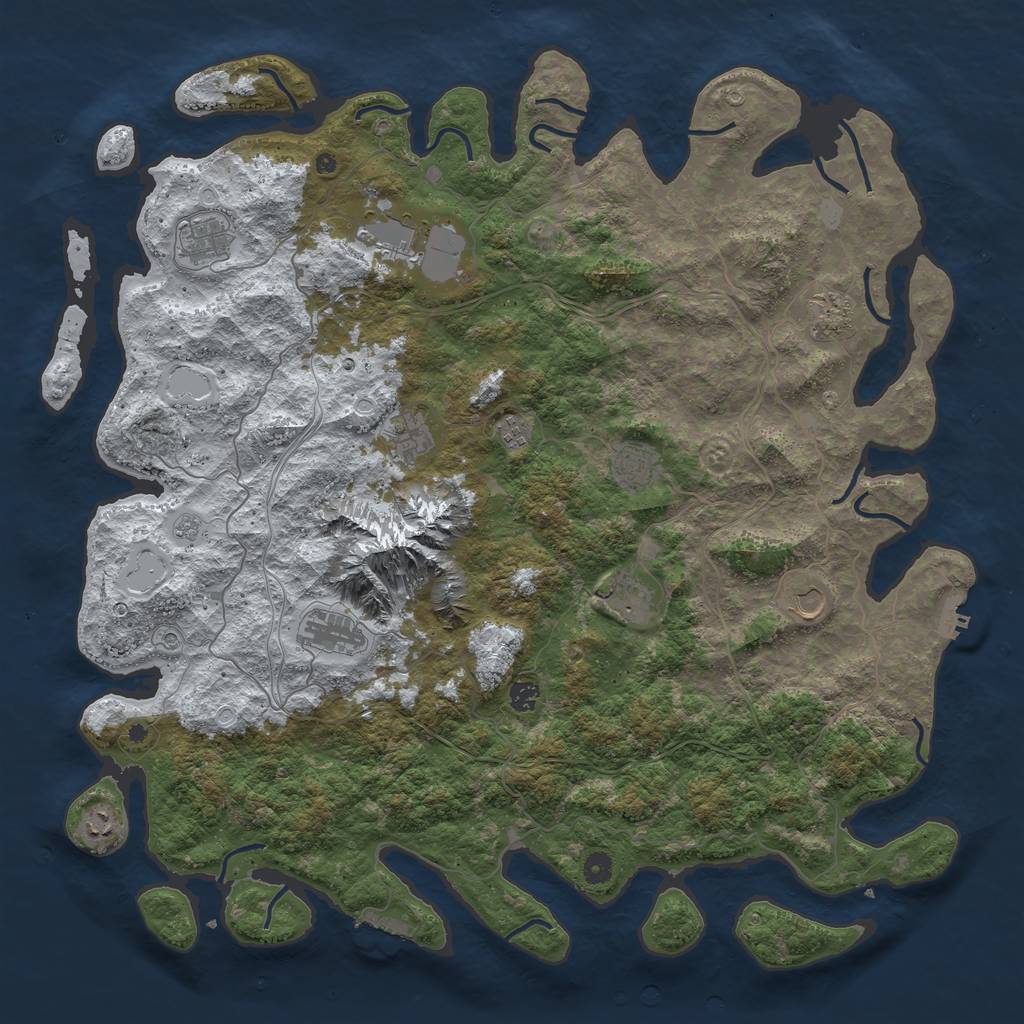 Rust Map: Procedural Map, Size: 5000, Seed: 1603587778, 20 Monuments