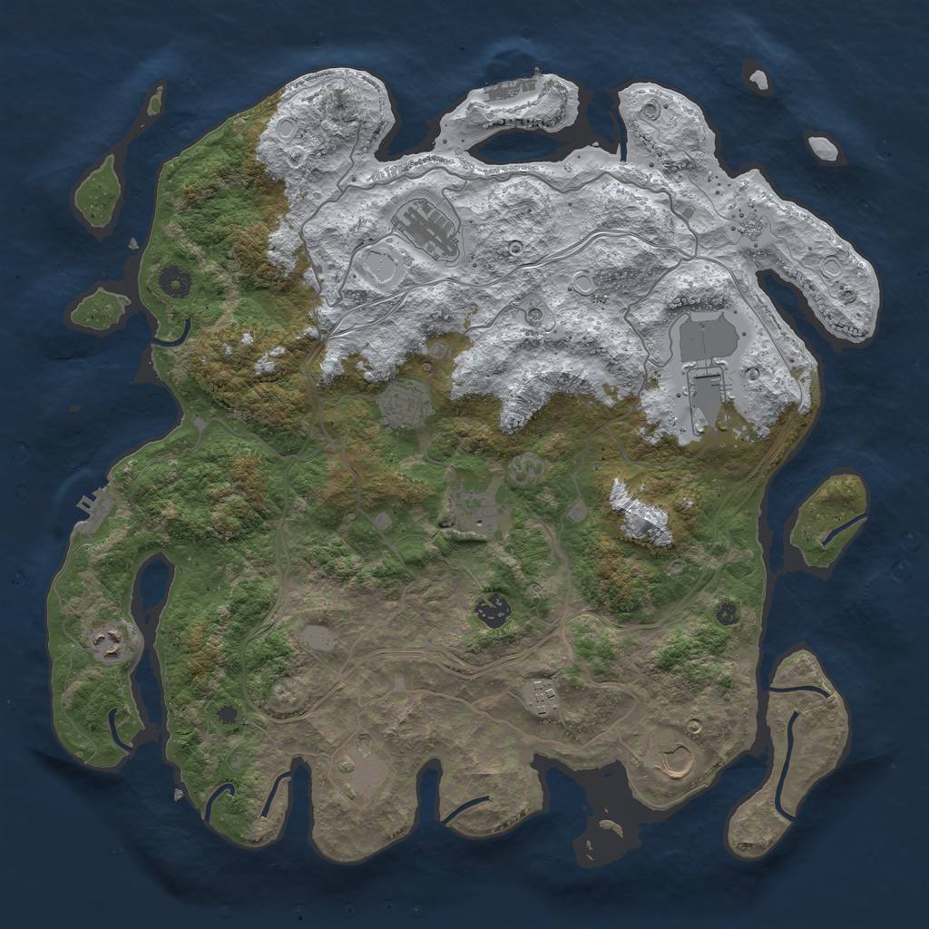 Rust Map: Procedural Map, Size: 4250, Seed: 2830502, 18 Monuments