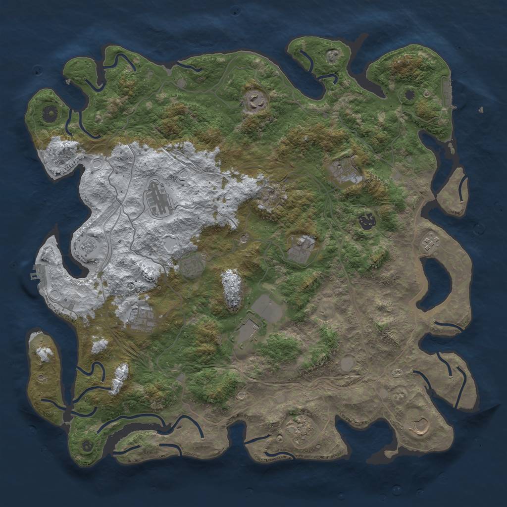 Rust Map: Procedural Map, Size: 4500, Seed: 2029046, 20 Monuments