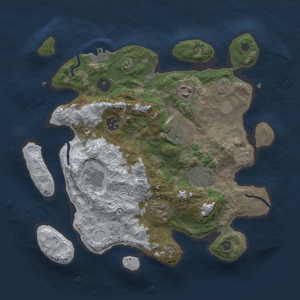 Rust Map: Procedural Map, Size: 3250, Seed: 1804178, 15 Monuments
