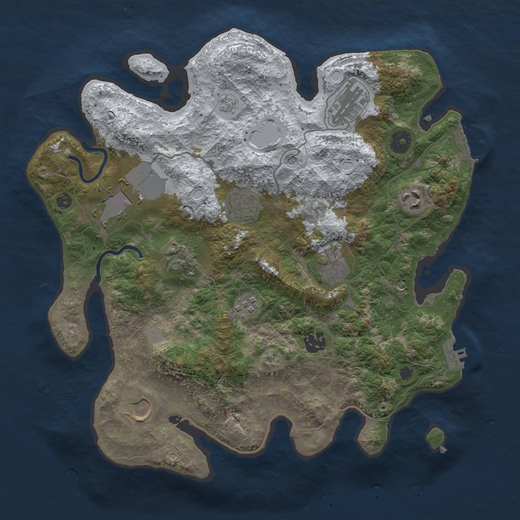 Rust Map: Procedural Map, Size: 3500, Seed: 655745522, 18 Monuments
