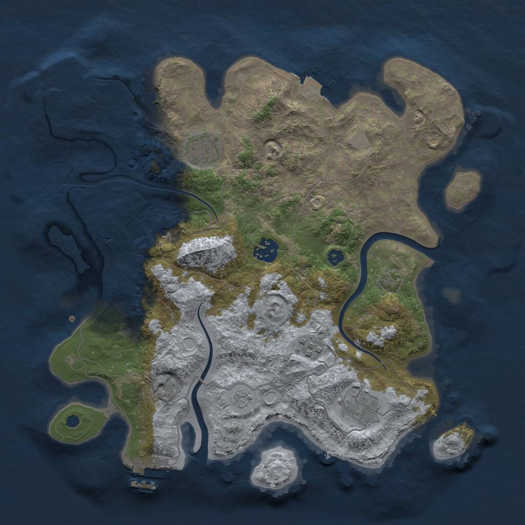 Rust Map: Procedural Map, Size: 3250, Seed: 4599639, 10 Monuments