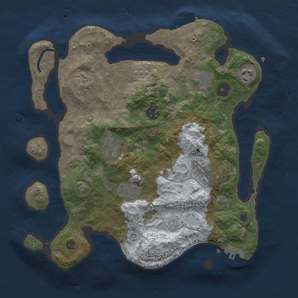Rust Map: Procedural Map, Size: 3250, Seed: 5873396, 17 Monuments
