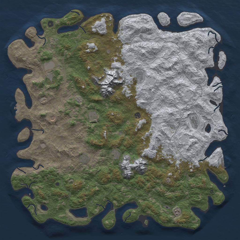 Rust Map: Procedural Map, Size: 6000, Seed: 10564, 20 Monuments