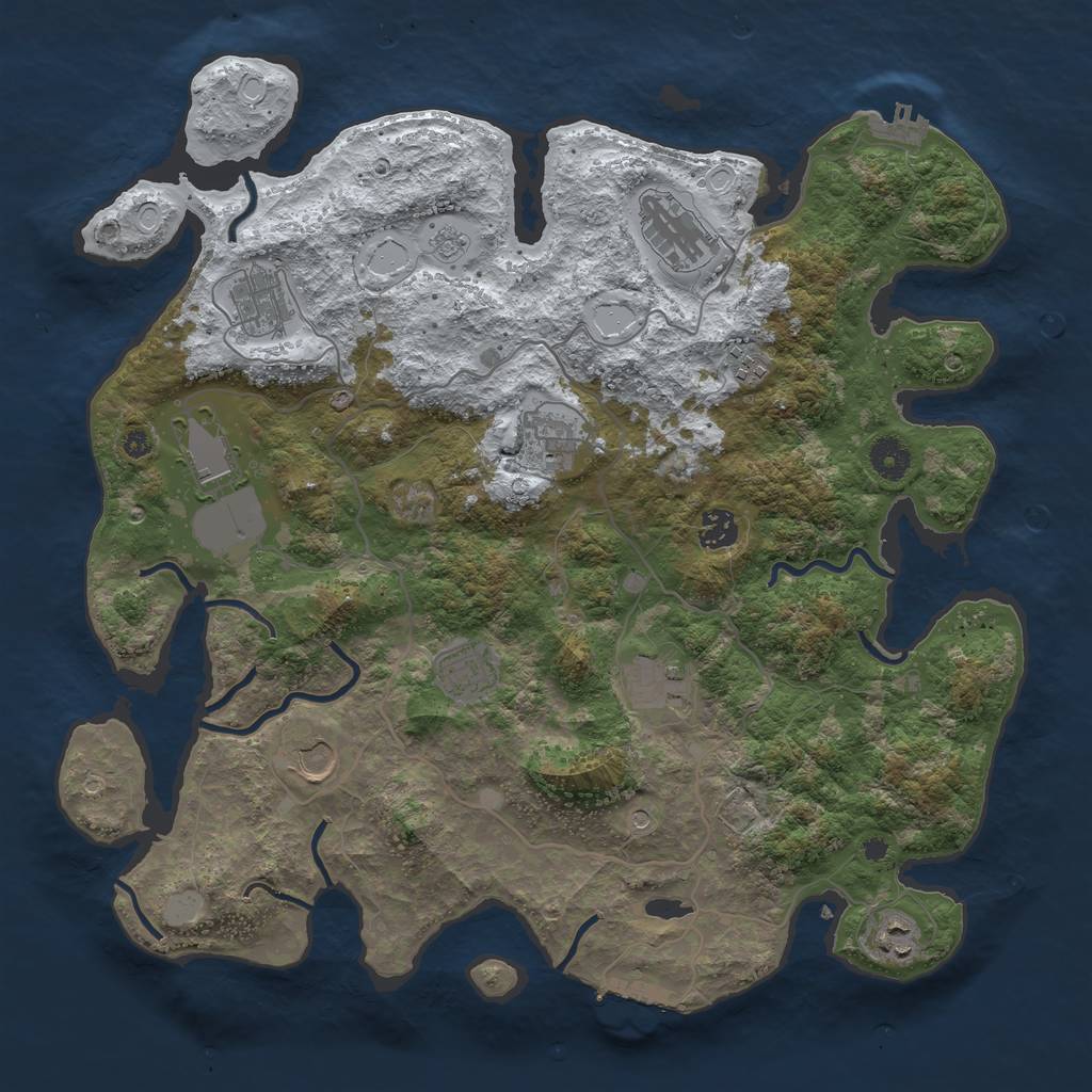 Rust Map: Procedural Map, Size: 4000, Seed: 420420420, 19 Monuments