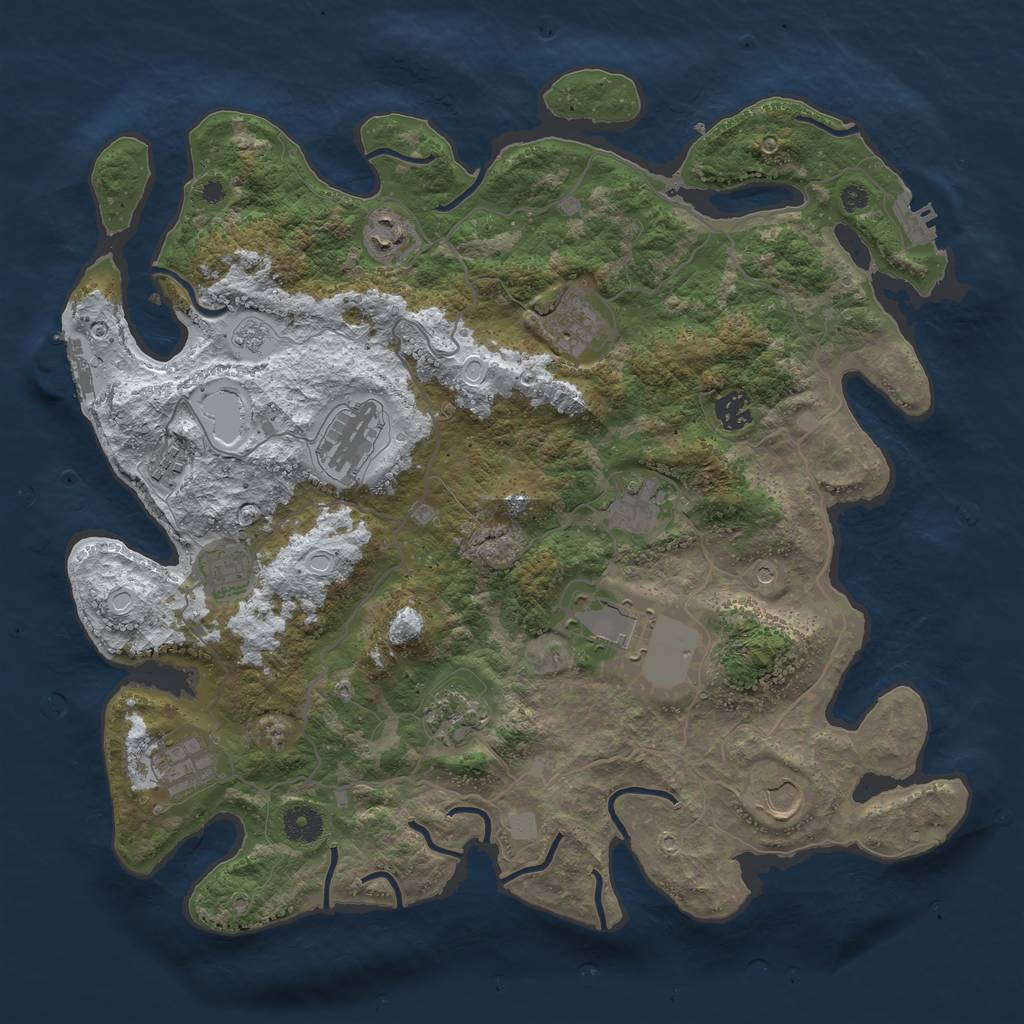 Rust Map: Procedural Map, Size: 4000, Seed: 1659909791, 20 Monuments