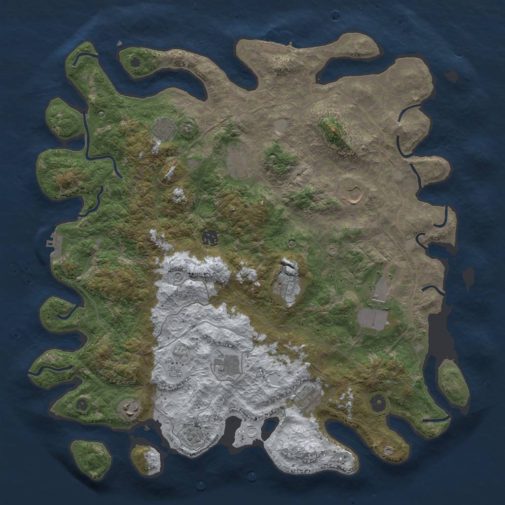Rust Map: Procedural Map, Size: 4500, Seed: 1591240016, 19 Monuments
