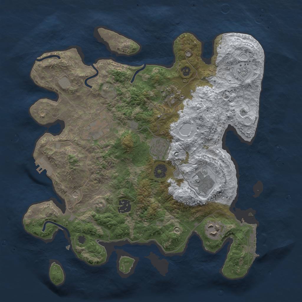 Rust Map: Procedural Map, Size: 3250, Seed: 2051892, 15 Monuments