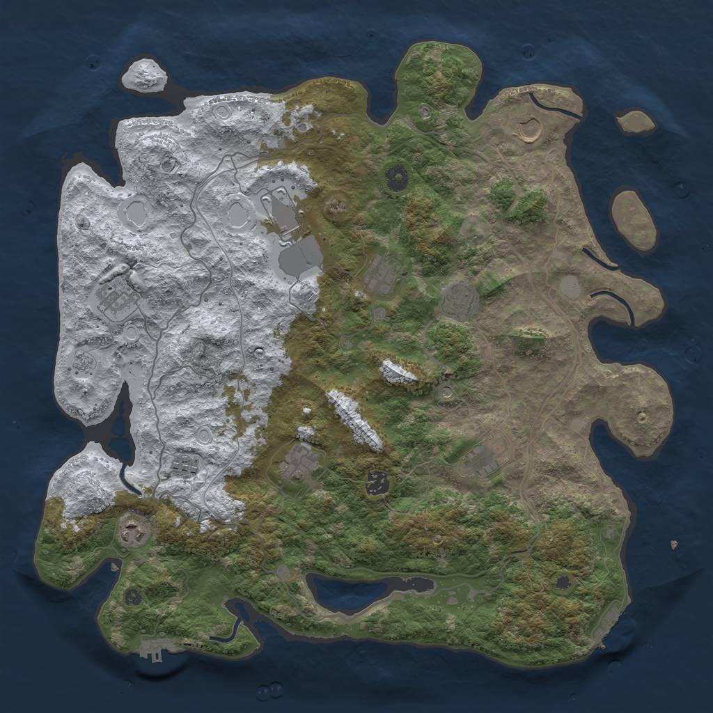 Rust Map: Procedural Map, Size: 4300, Seed: 492248402, 19 Monuments