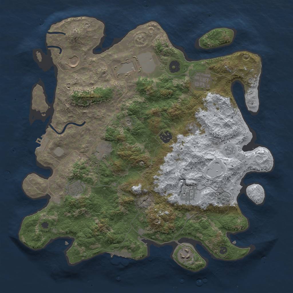 Rust Map: Procedural Map, Size: 3750, Seed: 4978558, 18 Monuments