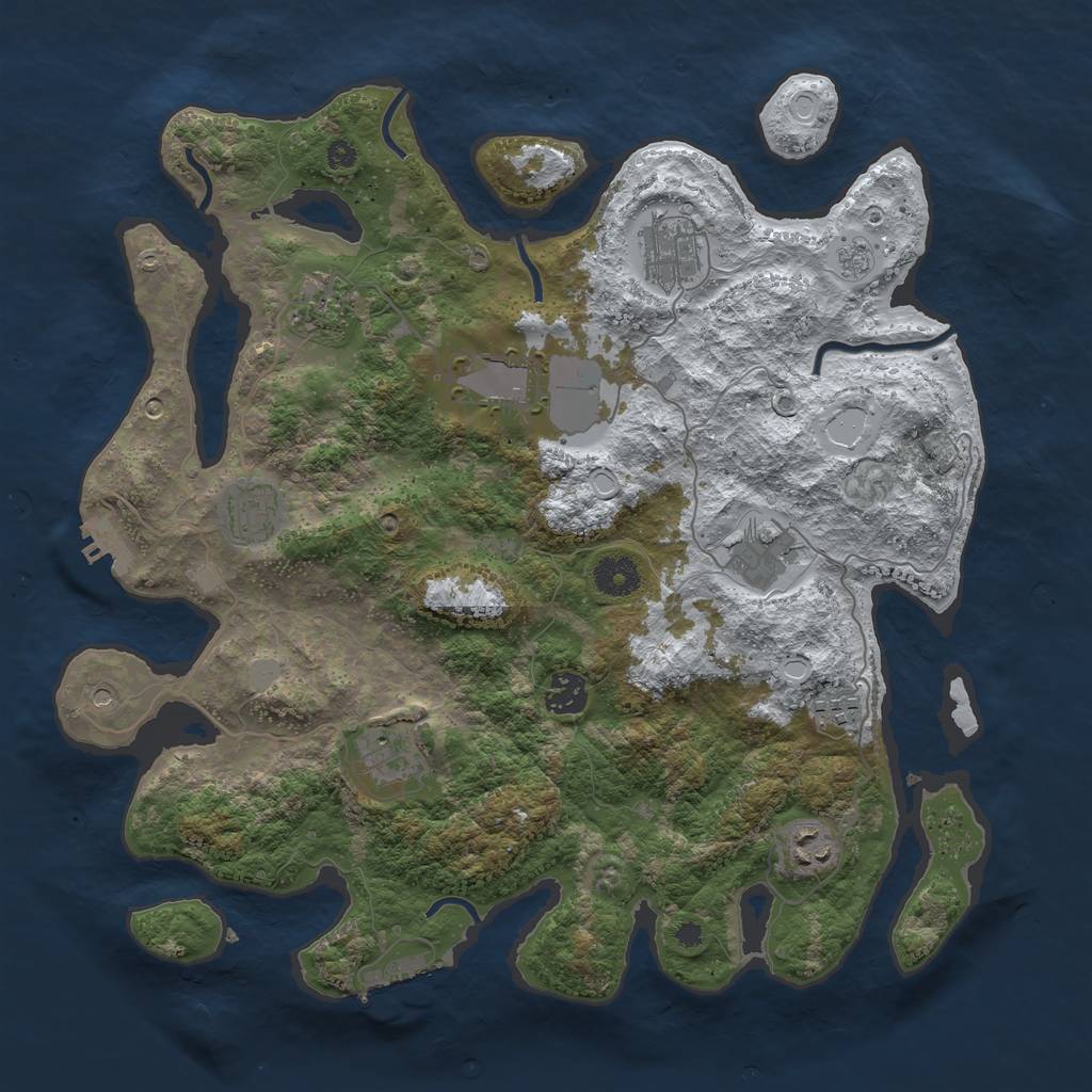 Rust Map: Procedural Map, Size: 3750, Seed: 5835178, 18 Monuments