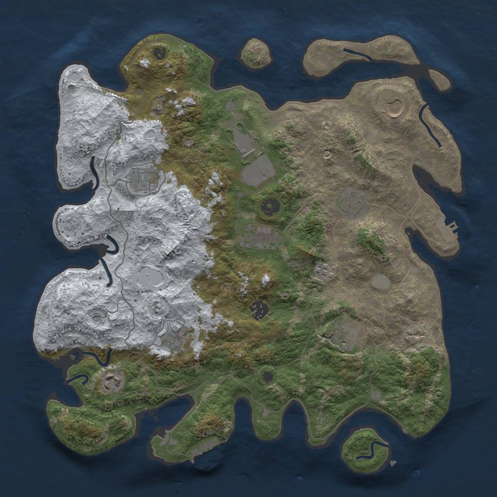 Rust Map: Procedural Map, Size: 4000, Seed: 820646974, 19 Monuments