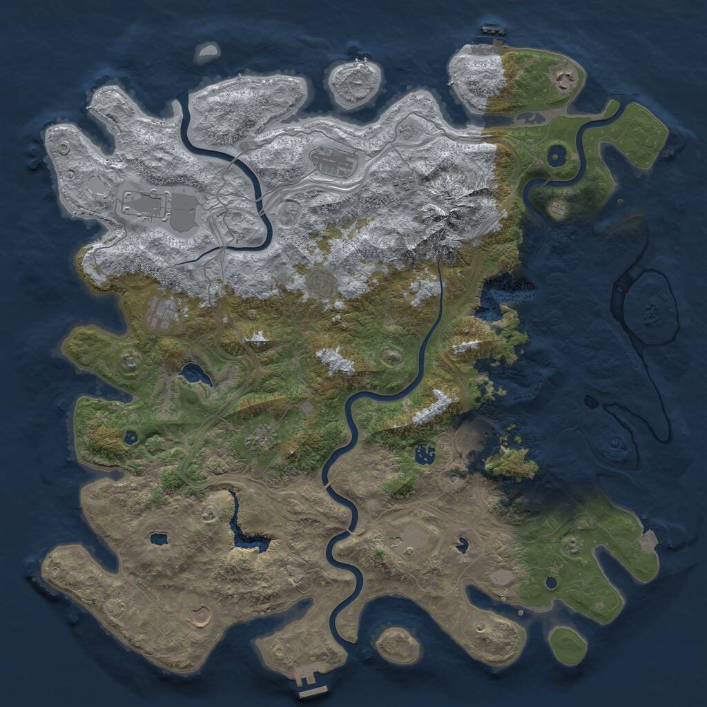 Rust Map: Procedural Map, Size: 5000, Seed: 7987444, 17 Monuments