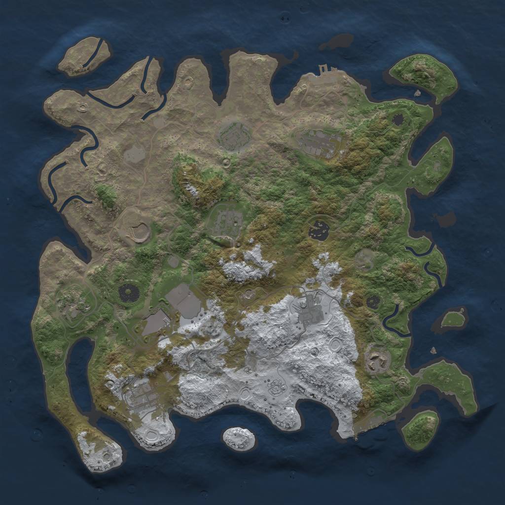Rust Map: Procedural Map, Size: 3750, Seed: 6363422, 19 Monuments