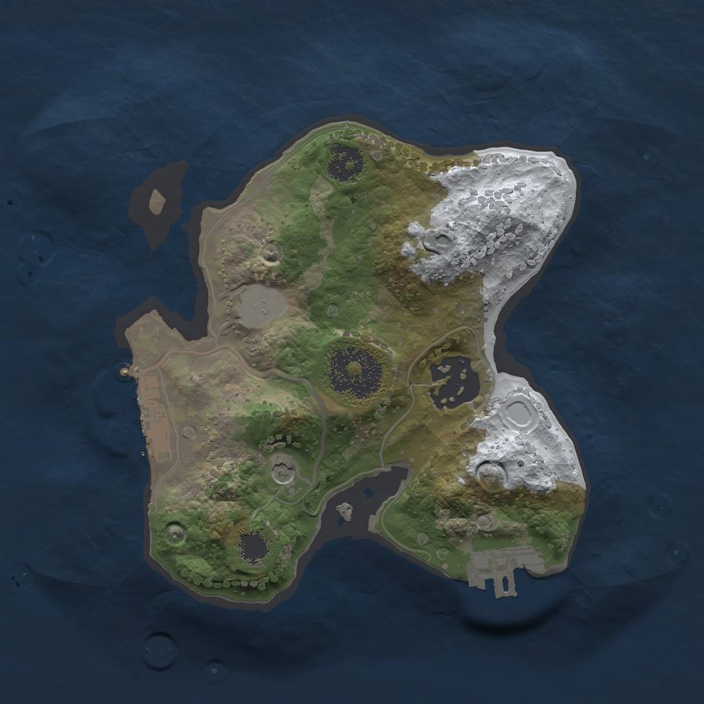 Rust Map: Procedural Map, Size: 2000, Seed: 7265016, 9 Monuments