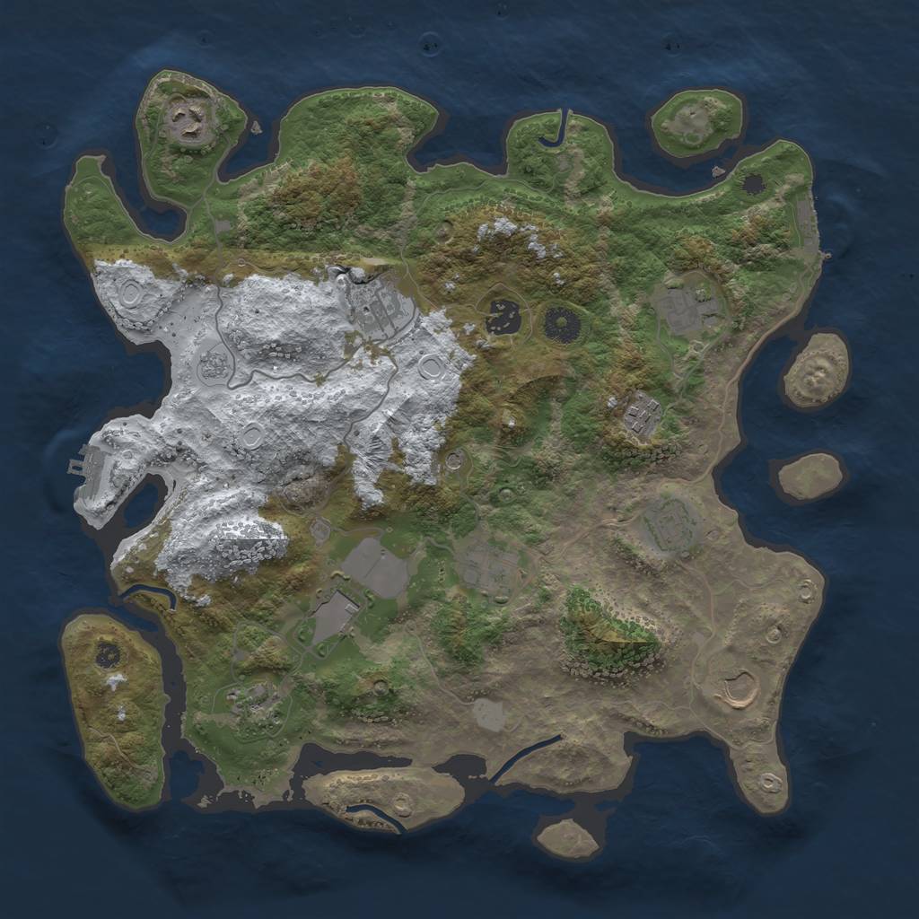 Rust Map: Procedural Map, Size: 3750, Seed: 2654346, 19 Monuments