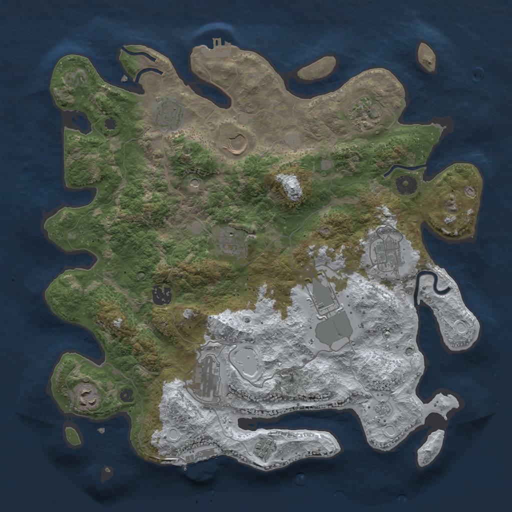 Rust Map: Procedural Map, Size: 3750, Seed: 173431, 19 Monuments