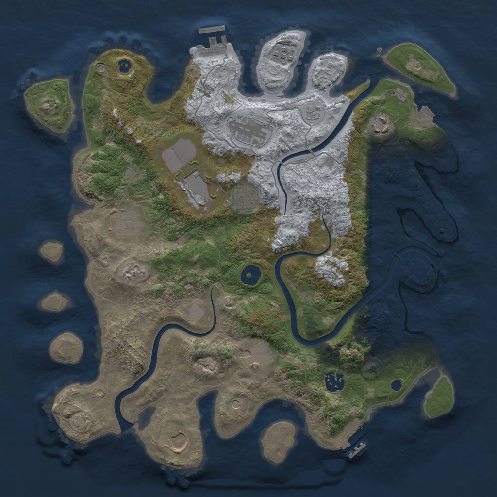 Rust Map: Procedural Map, Size: 3750, Seed: 4954566, 15 Monuments