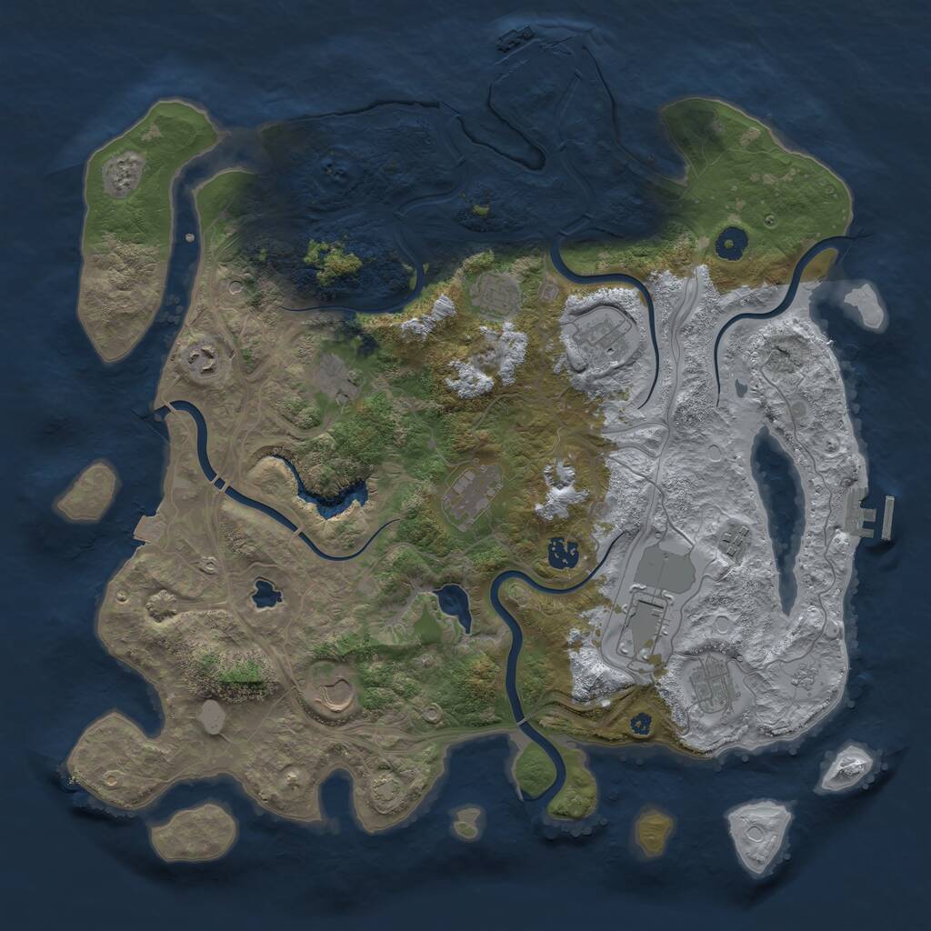 Rust Map: Procedural Map, Size: 4300, Seed: 369369369, 16 Monuments