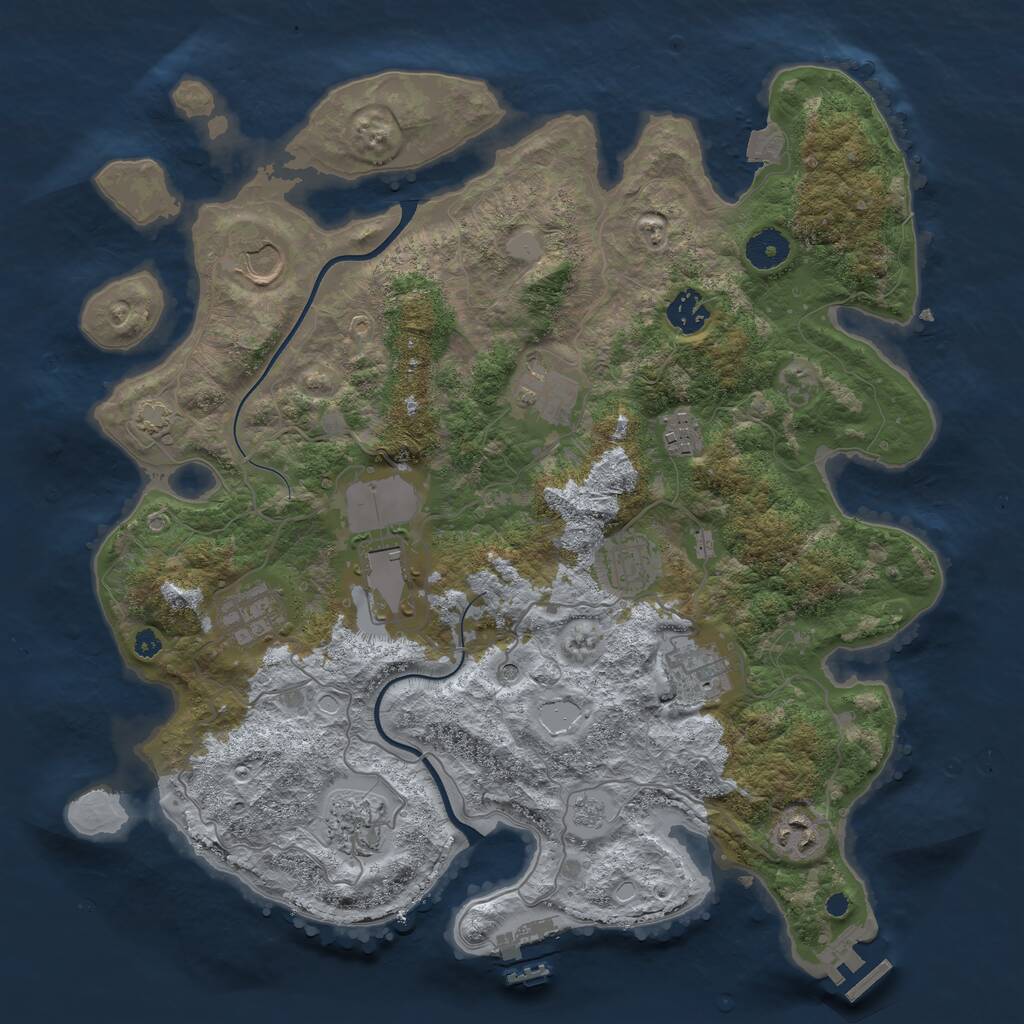 Rust Map: Procedural Map, Size: 3750, Seed: 5487315, 16 Monuments