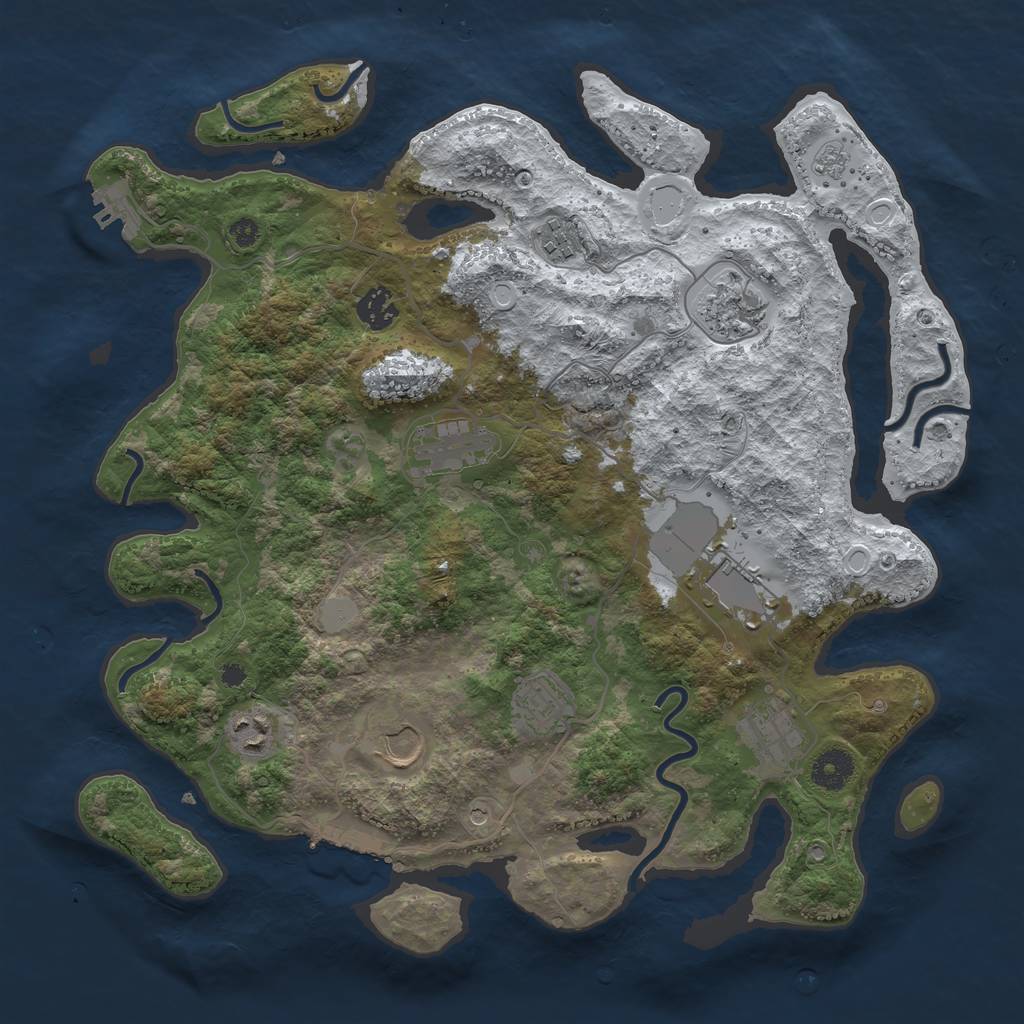 Rust Map: Procedural Map, Size: 3750, Seed: 5952102, 18 Monuments