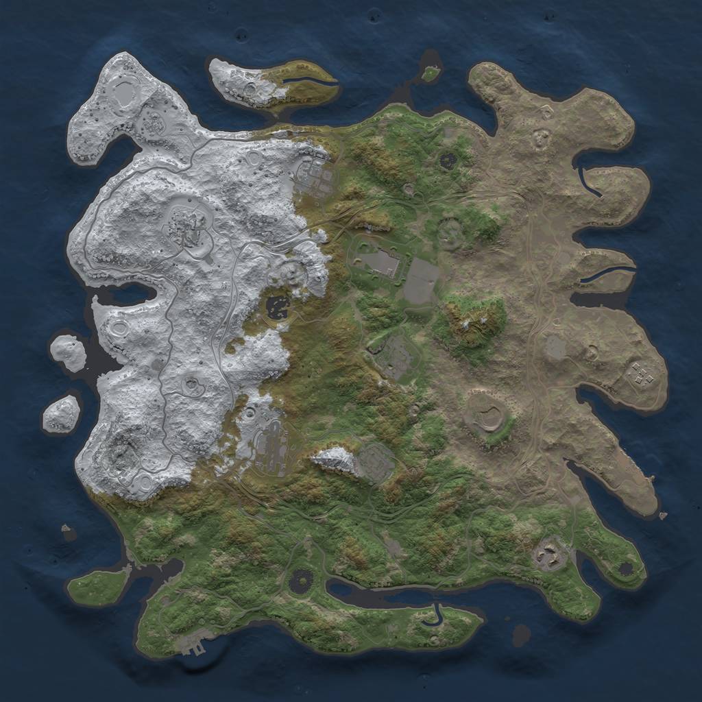 Rust Map: Procedural Map, Size: 4250, Seed: 1850486982, 19 Monuments