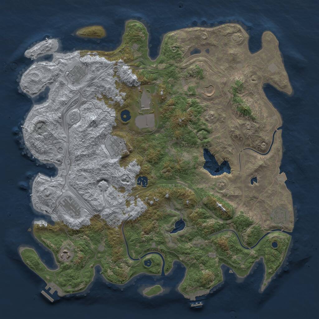 Rust Map: Procedural Map, Size: 4300, Seed: 86749999, 15 Monuments