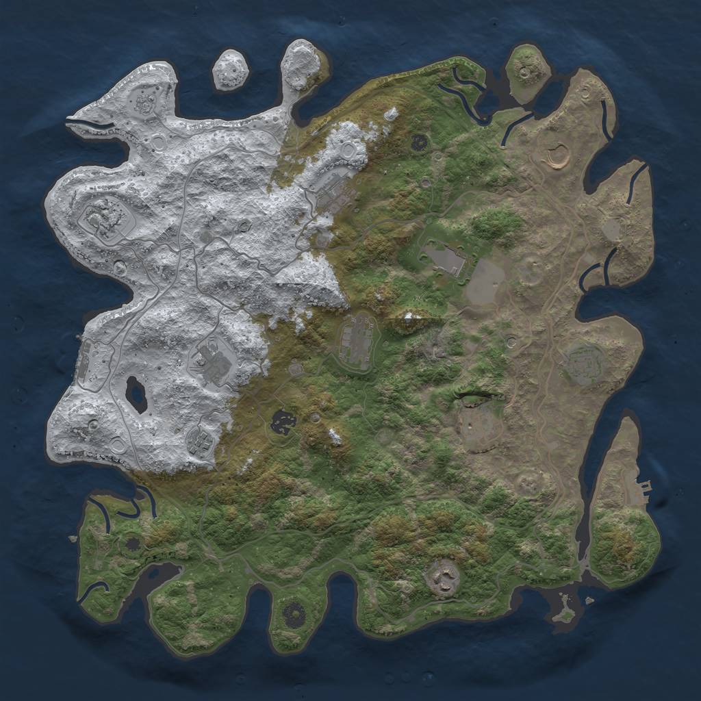 Rust Map: Procedural Map, Size: 4250, Seed: 2134929, 20 Monuments