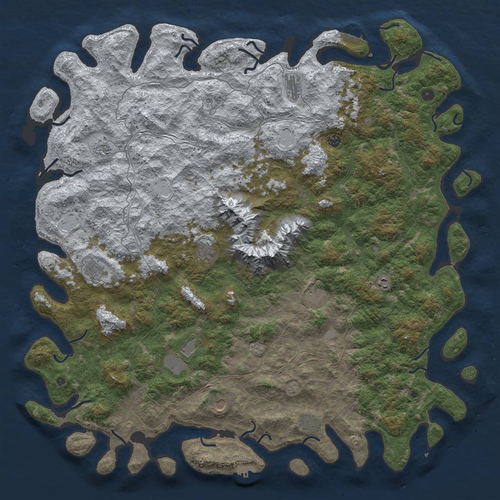 Rust Map: Procedural Map, Size: 6000, Seed: 92474711, 20 Monuments