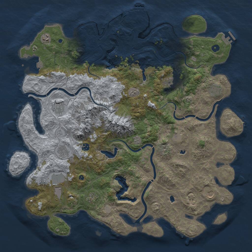Rust Map: Procedural Map, Size: 5000, Seed: 785421254, 17 Monuments