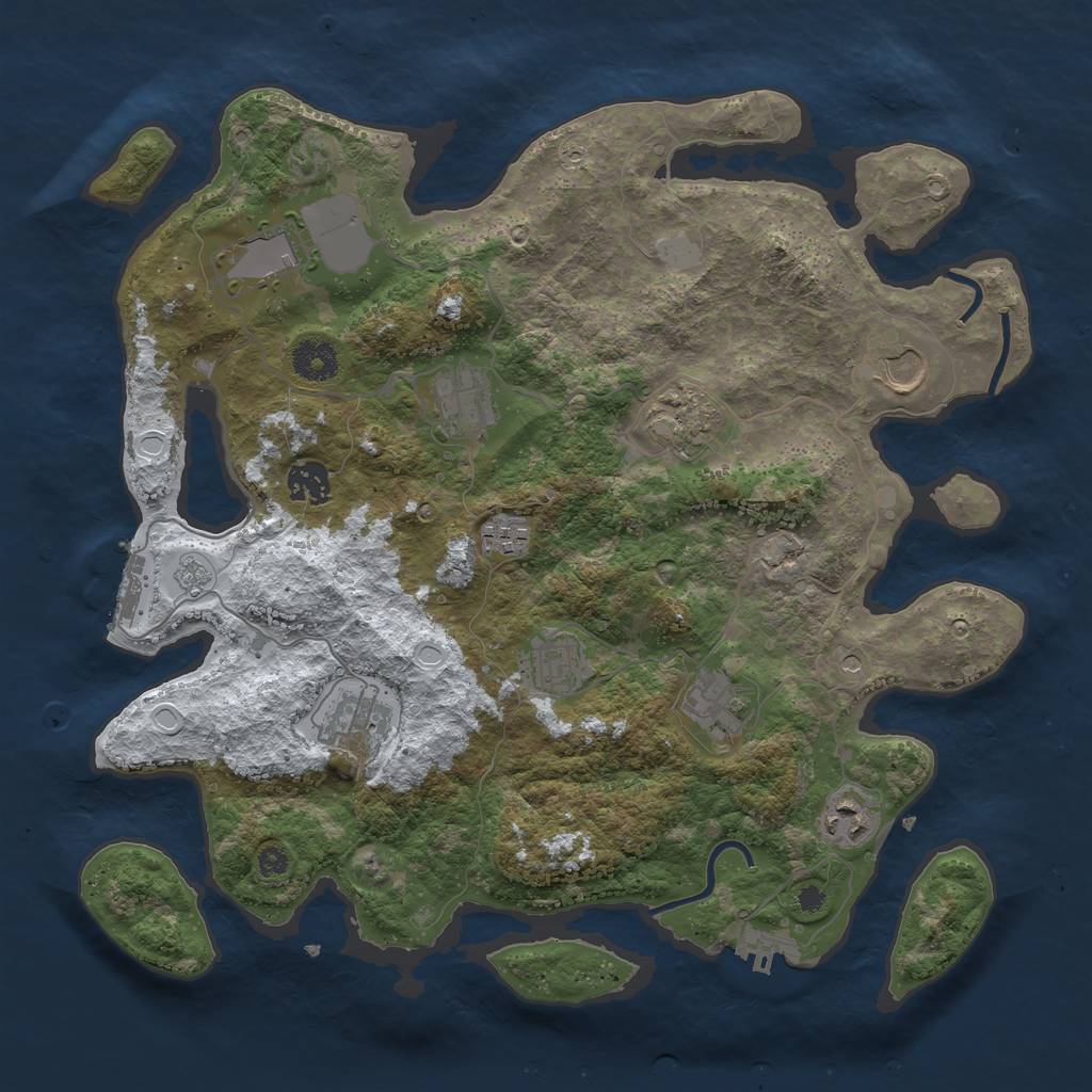 Rust Map: Procedural Map, Size: 3700, Seed: 5489537, 19 Monuments