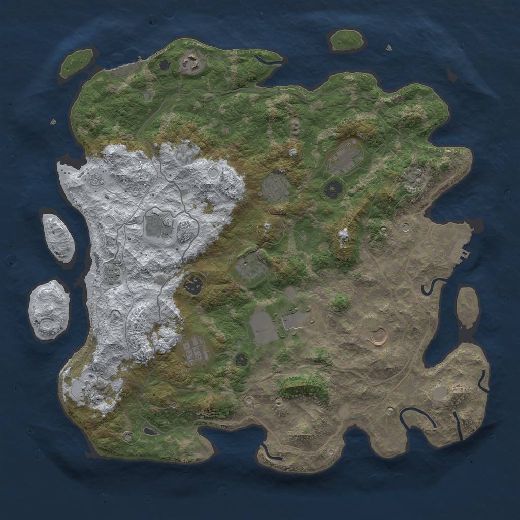 Rust Map: Procedural Map, Size: 4300, Seed: 963963963, 20 Monuments