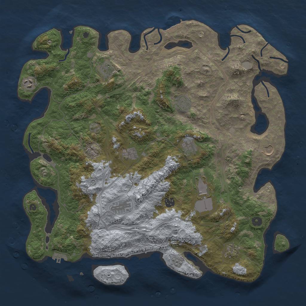 Rust Map: Procedural Map, Size: 4500, Seed: 1683680106, 19 Monuments