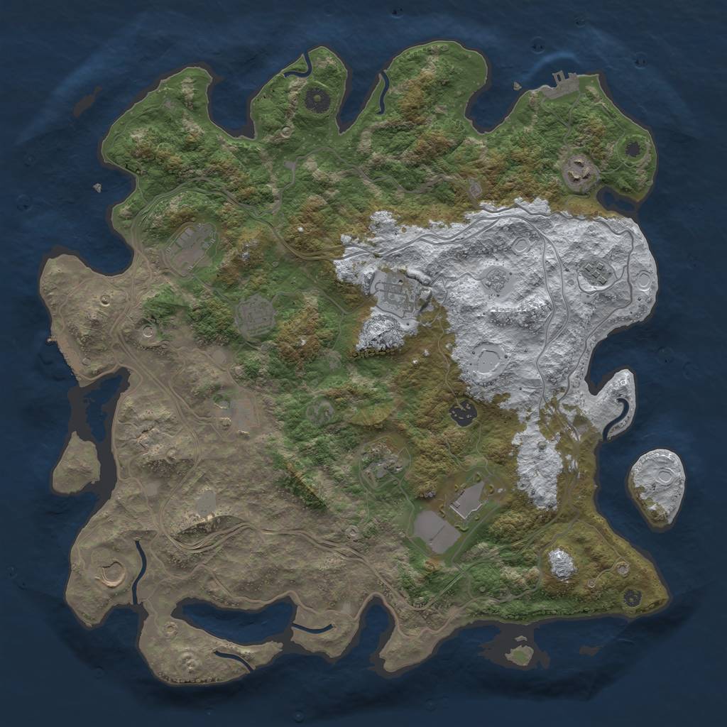 Rust Map: Procedural Map, Size: 4250, Seed: 1329961937, 19 Monuments